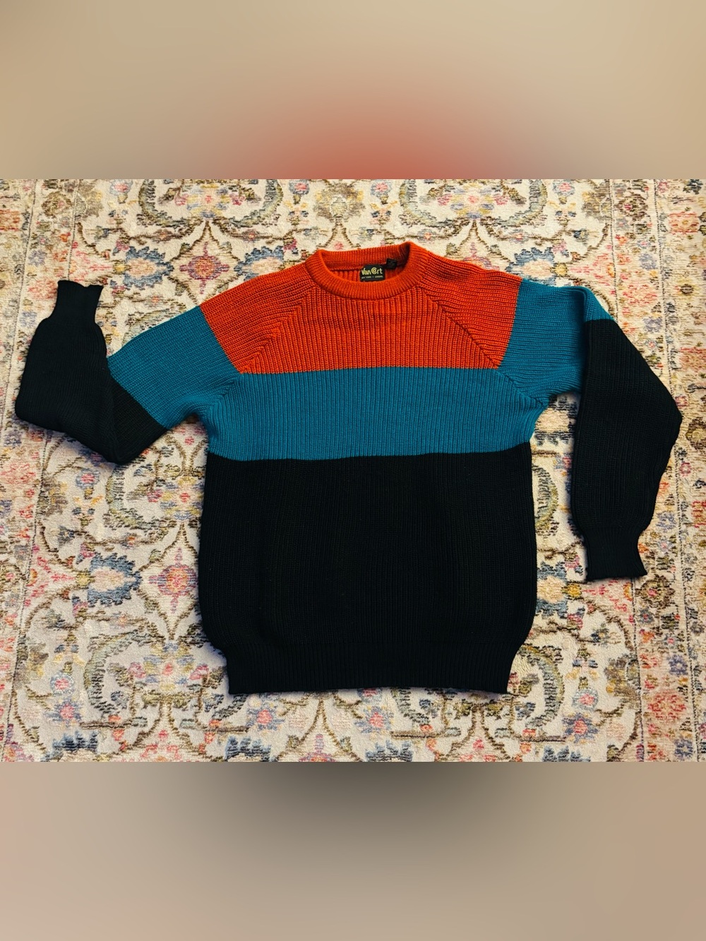 Vintage Van Cort Colorblock Knit Sweater